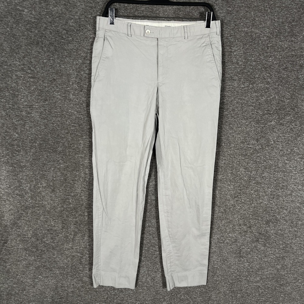 Zegna Pants Mens 32x28 Gray Slim Fit Chino Tapered Z Zegna Dress Trousers